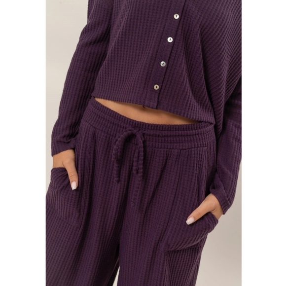 #19584 🛑L Boho Button Front Top & Pants 2pc Set - Picture 5 of 6